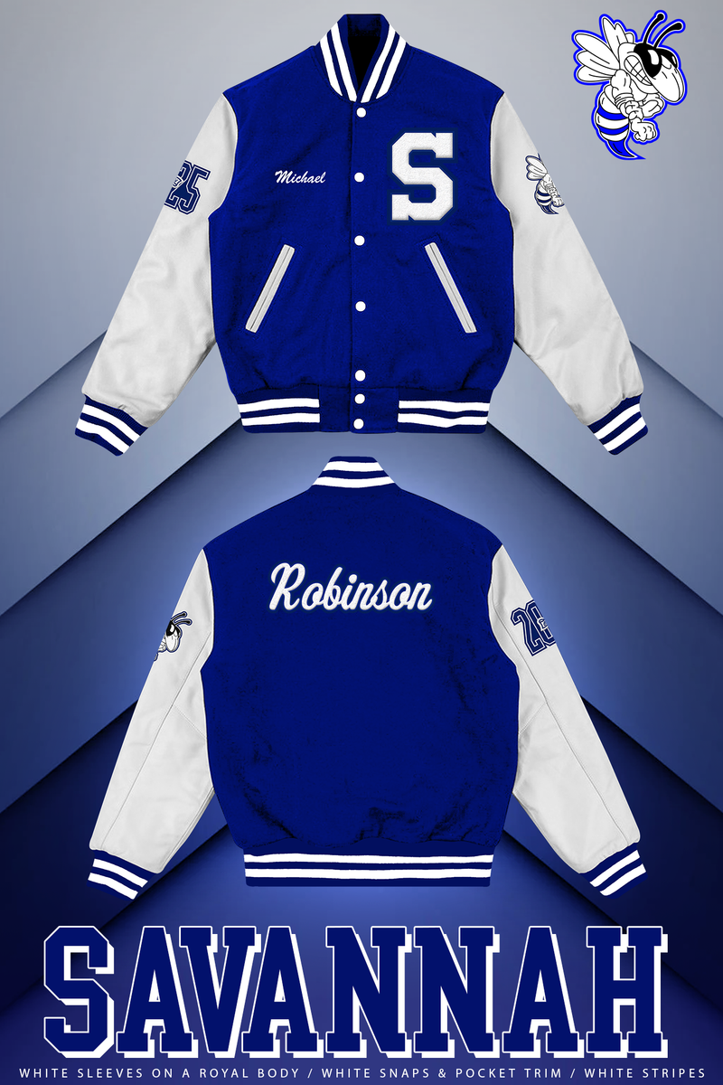 Royal blue 2025 letterman jacket