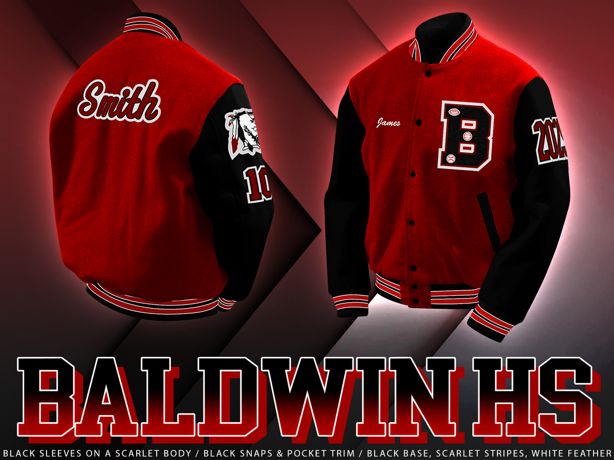 Baldwin High School Letterman Jacket – Herff Jones- The Roderick Group  Letterman Jackets