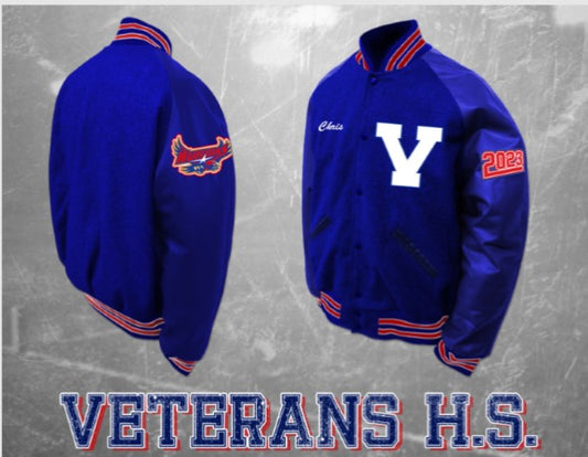 Veterans All Blue Letterman Jacket