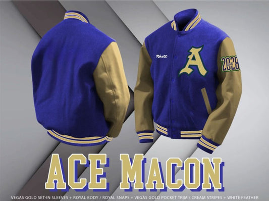 ACE Macon - Letterman Jacket with Leather Sleeves