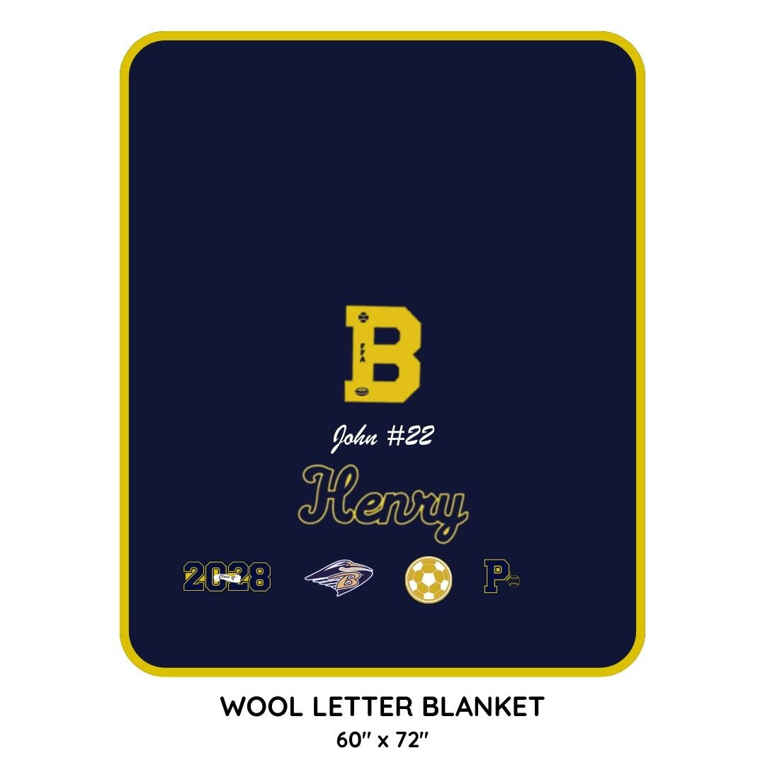 Brantley County Varsity Letter Blanket